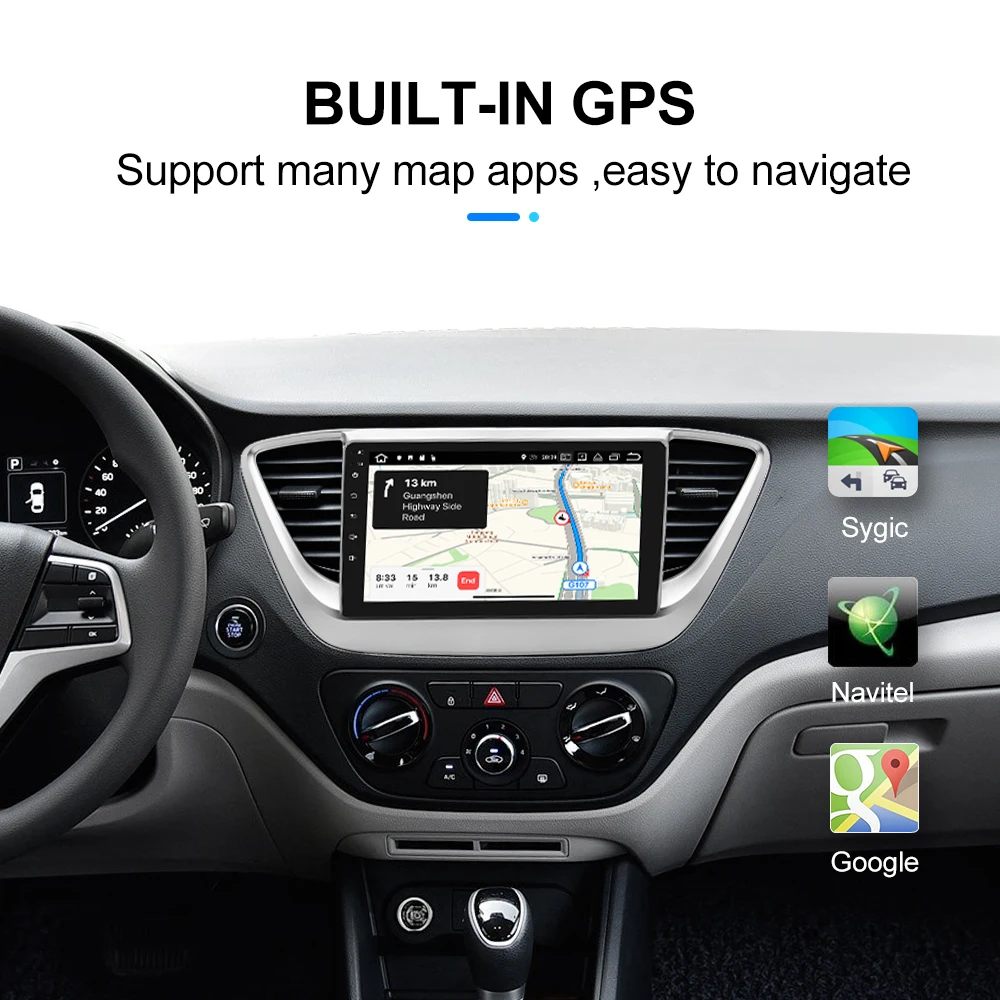 Android 10.0 Avto Multimedijski Predvajalnik Hyundai Solaris Verna 2017-2020 Autoradio GPS Navigacija Kamera, WIFI IPS Zaslon glavne enote