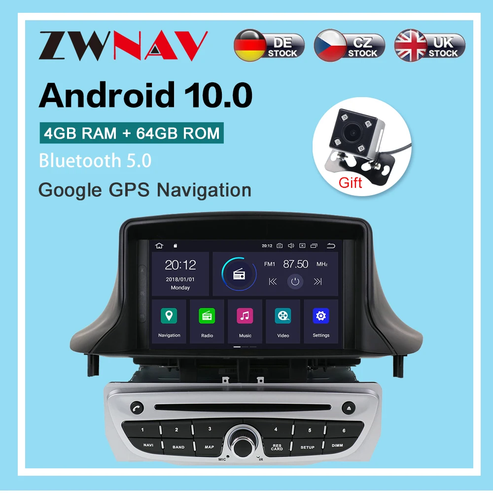 Android 10.0 DVD Predvajalnik za Renault Megane 3 Renault Fluence 2009 2010 -stereo glavne enote GPS navigacija radio magnetofon.