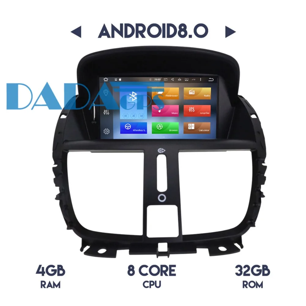 Android 8.0 7.1 Radio Avtomobilski Stereo sistem GPS Navi Odprtine za Peugeot 207 2008 2009 2010 2011 2012 2013 Avto DVD Predvajalnik Avdio IPS