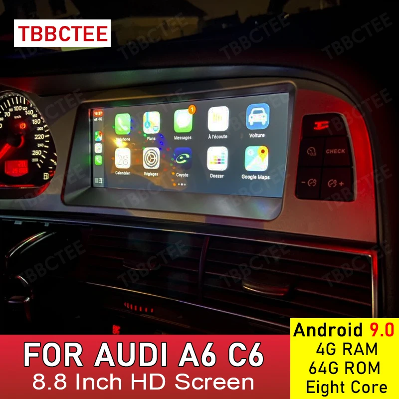 Android 9.0 4+64 G Avto Multimedijski predvajalnik Za Audi A6 C6 4F 2005 2006 2007 2008 2009 2010 2011 MMI 2G 3G za Carplay Android Auto