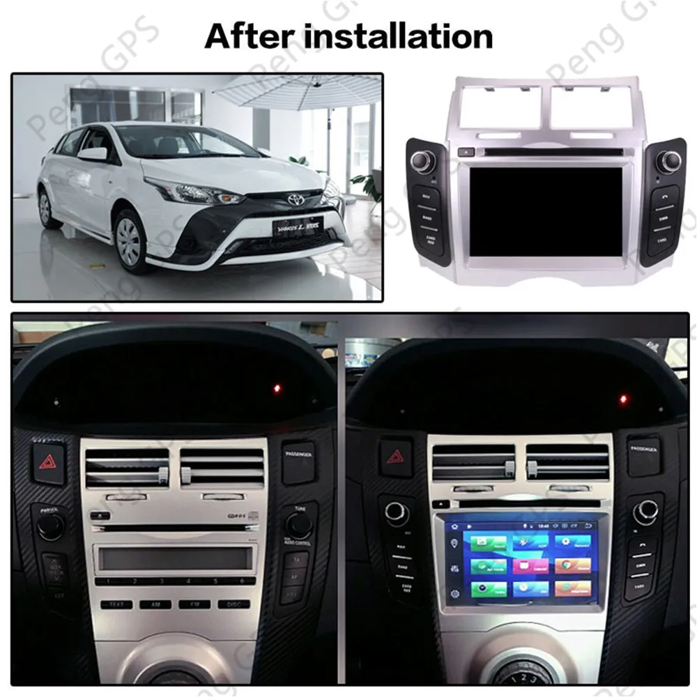 Android10.0 4G+64GB avto DVD predvajalnik, GPS multimedia Radio Za Toyota Yaris 2005-2011 avto z GPS Navigacija glavna enota Vgrajen DSP