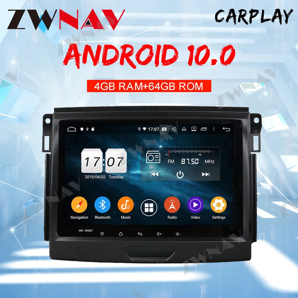 Android10 4GB Avto Ne CD DVD Jev Avto, GPS Navigacija Za Ford Everest Auto Stereo Glavo Enota Multimedijski Predvajalnik, Avto Radio IPS DSP