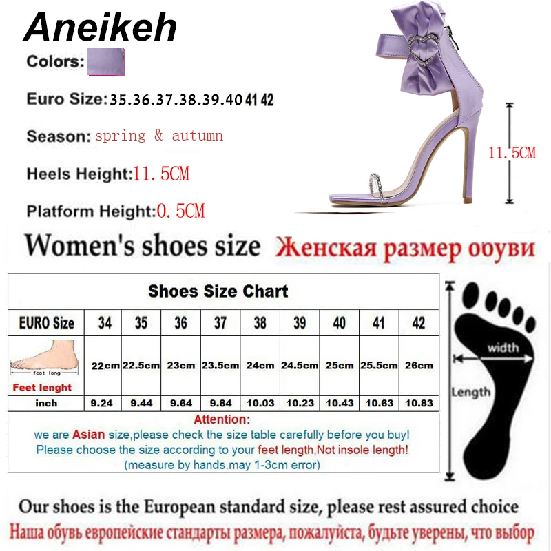 Aneikeh 2021 Poletje Žensk ShoesSweet Moda Kovinski Decoratio Metulj-Vozel Seksi Visokih Petah Kristalno Mozaik Sandalias Mujer