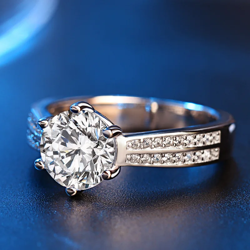 Angažiranje poročni prstan prstan za ženske 3ct Cz Crystal ring 925 sterling srebro Ženski prstan anel jz6 claddagh obroč anillos mujer