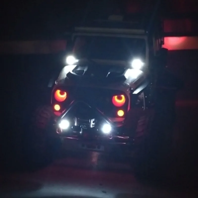 Angel Eye LED Osvetlitev Žarometi za 1/10 RC Rock Crawler Osno SCX10 D90 Jeep Wrangler karoserija,Rdeče svetlobe