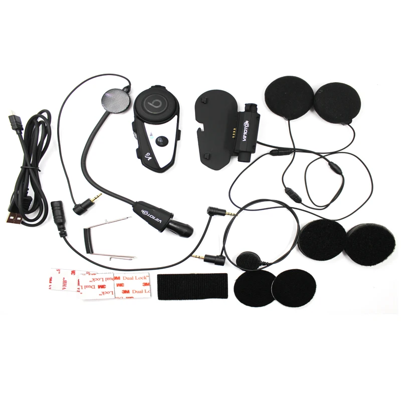 Angleški Različici Vimoto V6 600mAh Motoristična Čelada Bluetooth Interkom Slušalke Multi-funkcionalne Stereo Slušalke Za mobilne Telefone