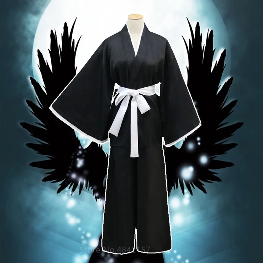 Anime BLEACH Kurosaki Ichigo Cosplay Kostume Haljo Obleke Halloween Orientalski Tradicionalni Japonski Kimono Enotno Plašč Plašč
