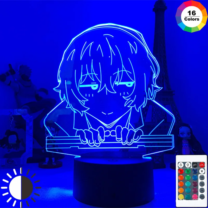 Anime Bungo Potepuške Pse LED Nočna Lučka Dazai Slika Model 3D Lučka Spalnica Dekoracijo Anime Ljubitelje Rojstni dan Darila Padec Ladijskega prometa