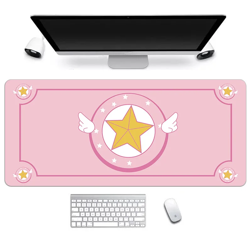 Anime Cardcaptor Sakura Mousepad Igralec Srčkan 80x30cm Kawaii Velike Gaming Mouse Pad XL Zaklepanje Rob Laptop Notebook Desk Mat