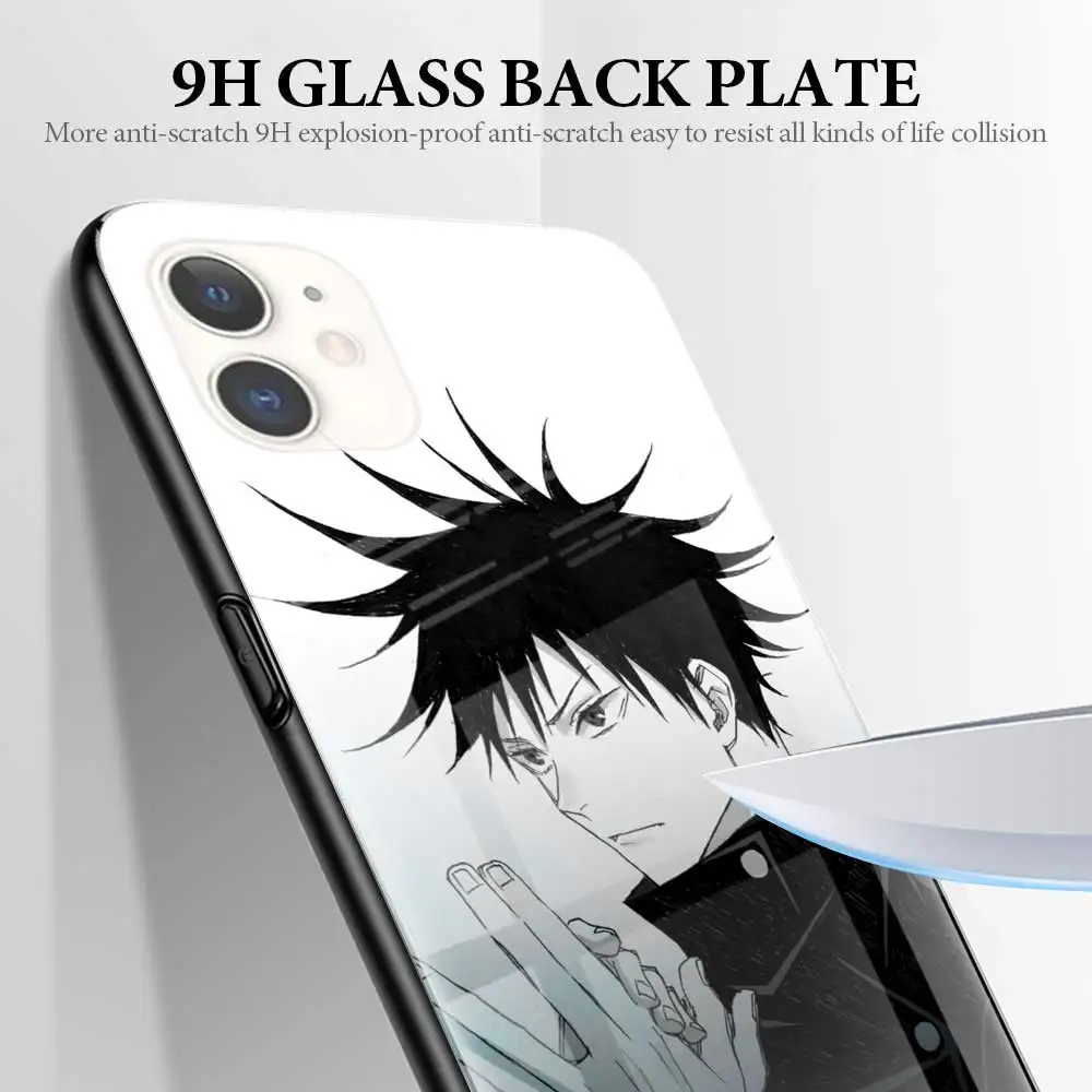 Anime Jujutsu Kaisen Kaljeno Steklo Primeru Telefon za iPhone 11 12 Pro Max 12Mini 6 6S 7 Plus 8 + X XR XS SE 2020 Hrbtni Pokrovček Coque