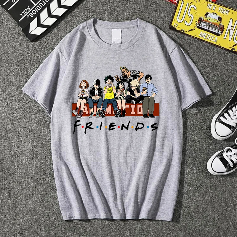 Anime Moj Junak Univerzami prijatelji Natisnjeni T-shirt Kratek rokav Harajuku Ženske Boku Ni Junak Univerzami T-shirt Vrhovi