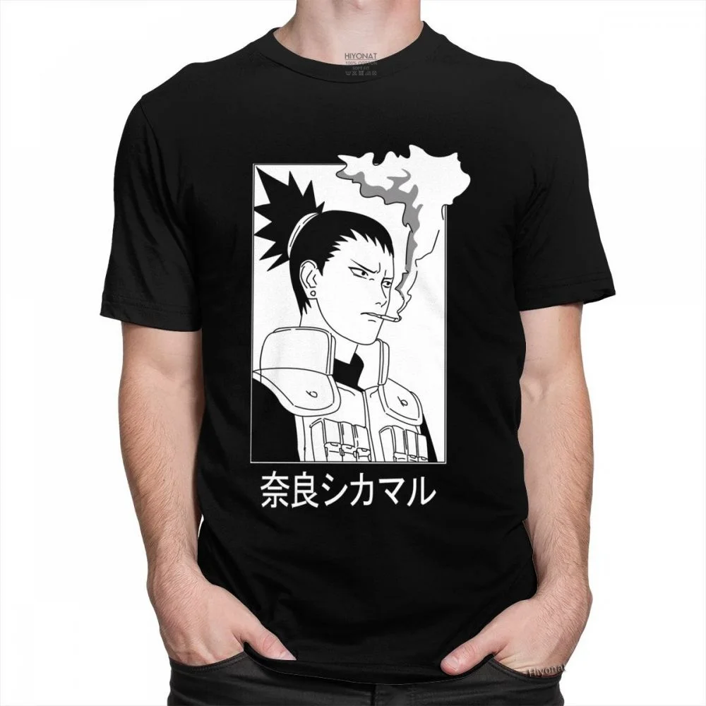 Anime Naruto Shikamaru Nara Majica s kratkimi rokavi Moški Bombaž Stilsko T-shirt Kratek Rokav Japonskih Manga Tee Vrhovi Slim Fit, Oblačila Darilo