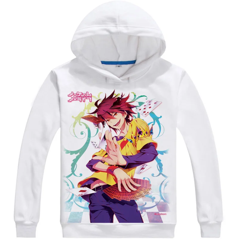 Anime ne igra nobene življenje hoodie shiro sora Jaket hoodie Sweatershirt Cosplay Manga ne igra nobene življenje jibril plašč za moške, ženske