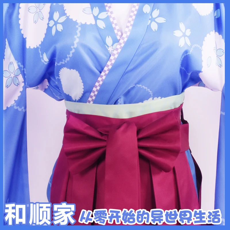 Anime Re:Življenje v drugačen svet od nič Cosplay kostum Rem Ram Kimono bo Ustrezala Halloween obleko Krasen modni Enotnih Kompletov