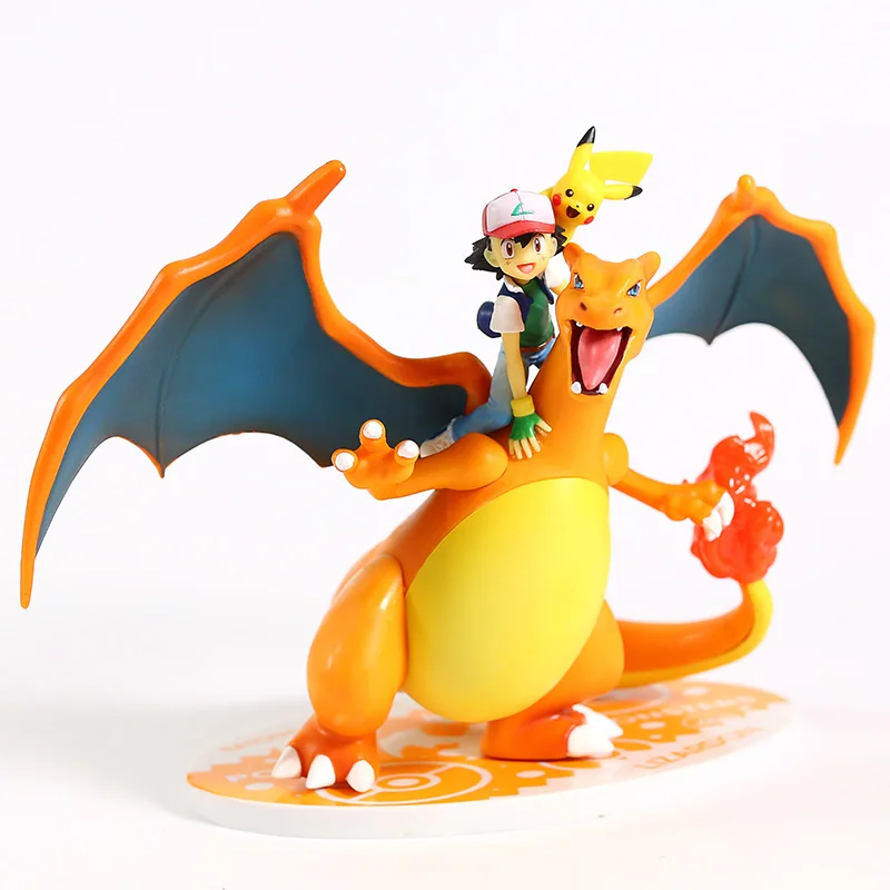 Anime Risanke Pošasti Ash Ketchum & Charizard PVC Kip, Slika Zbirateljske Model Igrača