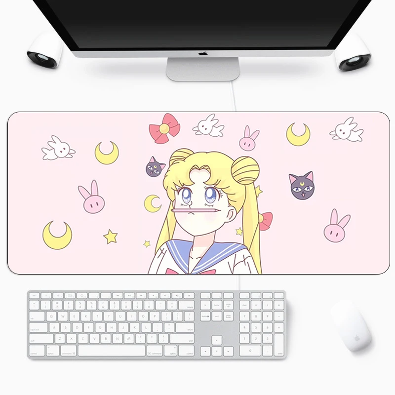 Anime Sailor Moon Big Mouse Pad Velike Gume Gaming Mat Hitrost Kawaii XL MousePad Tipkovnice Zaklepanje Rob Otaku Računalniški Mizi Pad