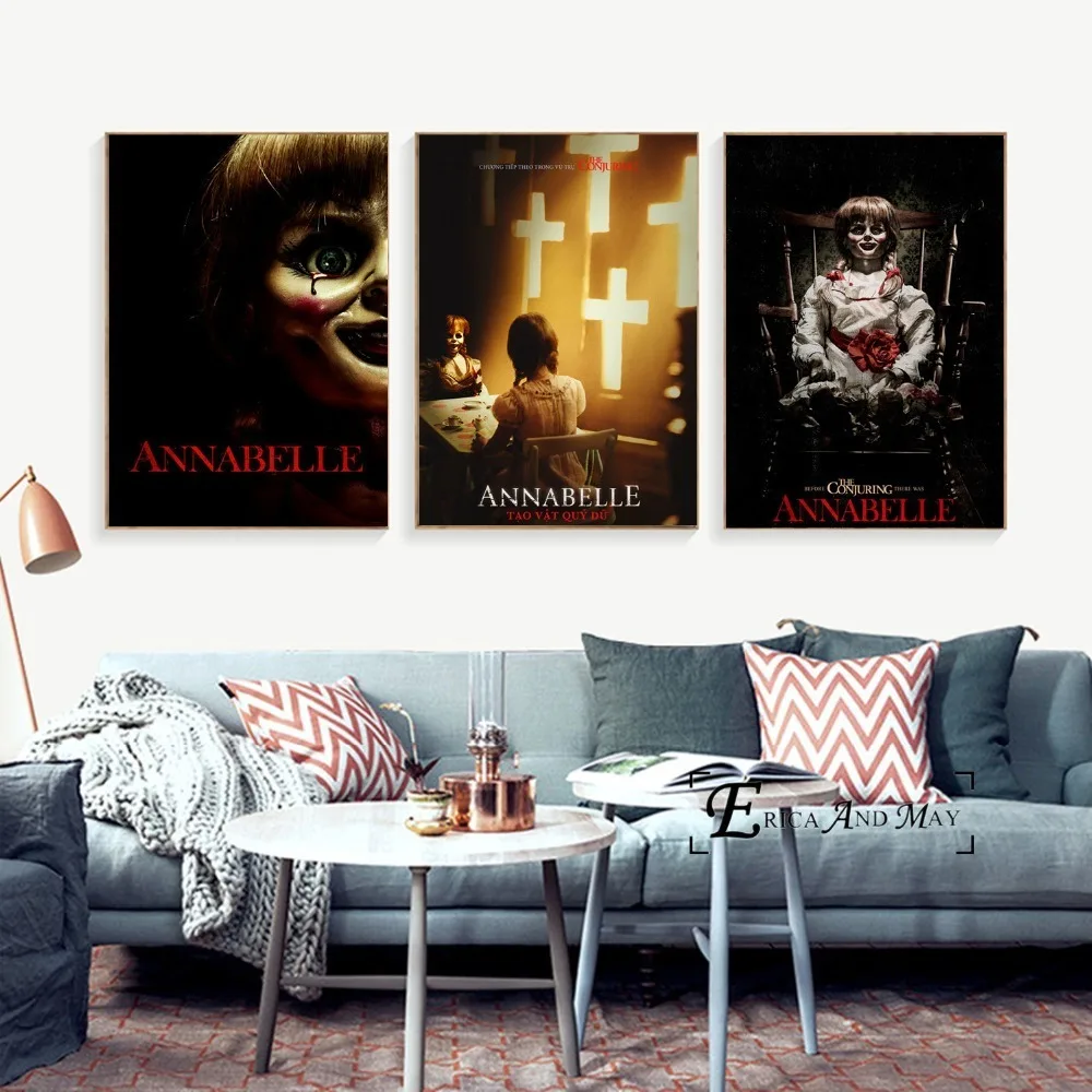 Annabelle Horror Film Plakatov In Fotografij Platno Slikarstvo Stenske Slike Za Dnevno Sobo Povzetek Dekorativni Doma Dekor Quadro