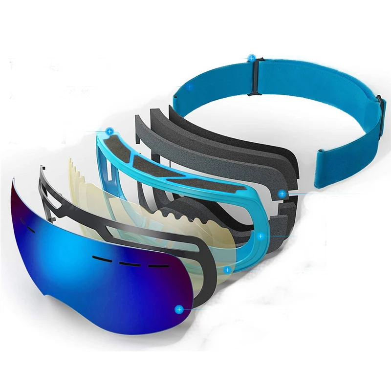 Anti-fog Smučarska Očala Zimo na Prostem UV Zaščito Smučanje Očala Športne Windproof Snowboard motorne sani Moški Ženske Očala, Masko