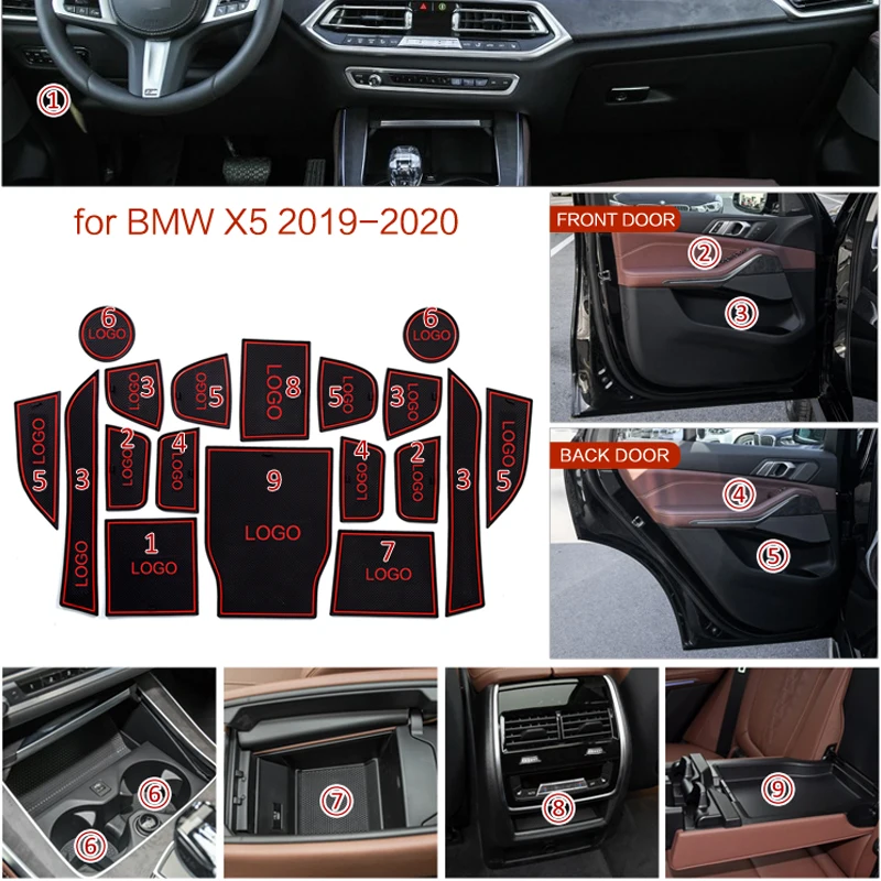 Anti-Slip Vrata Reža za Pokal Blazino za BMW X5 2019 2020 G05 Vrata, za Utor Non-slip Pad Dodatki Avto nalepke