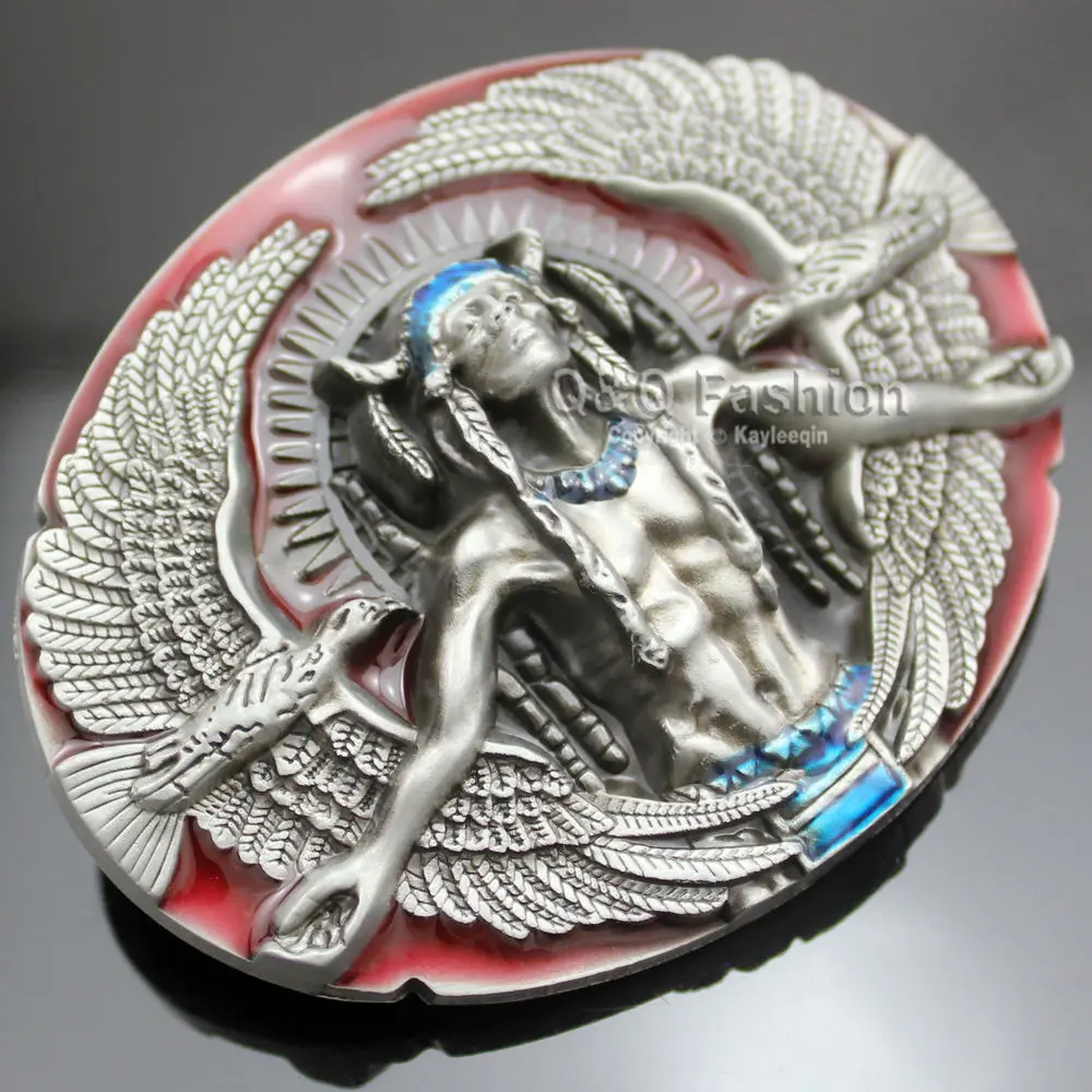 Antique Silver Plated 3D Belt Sponke za Moške Nakit Glavni Nagual 2 Eagles Rodeo Usnje Cinto Taktično