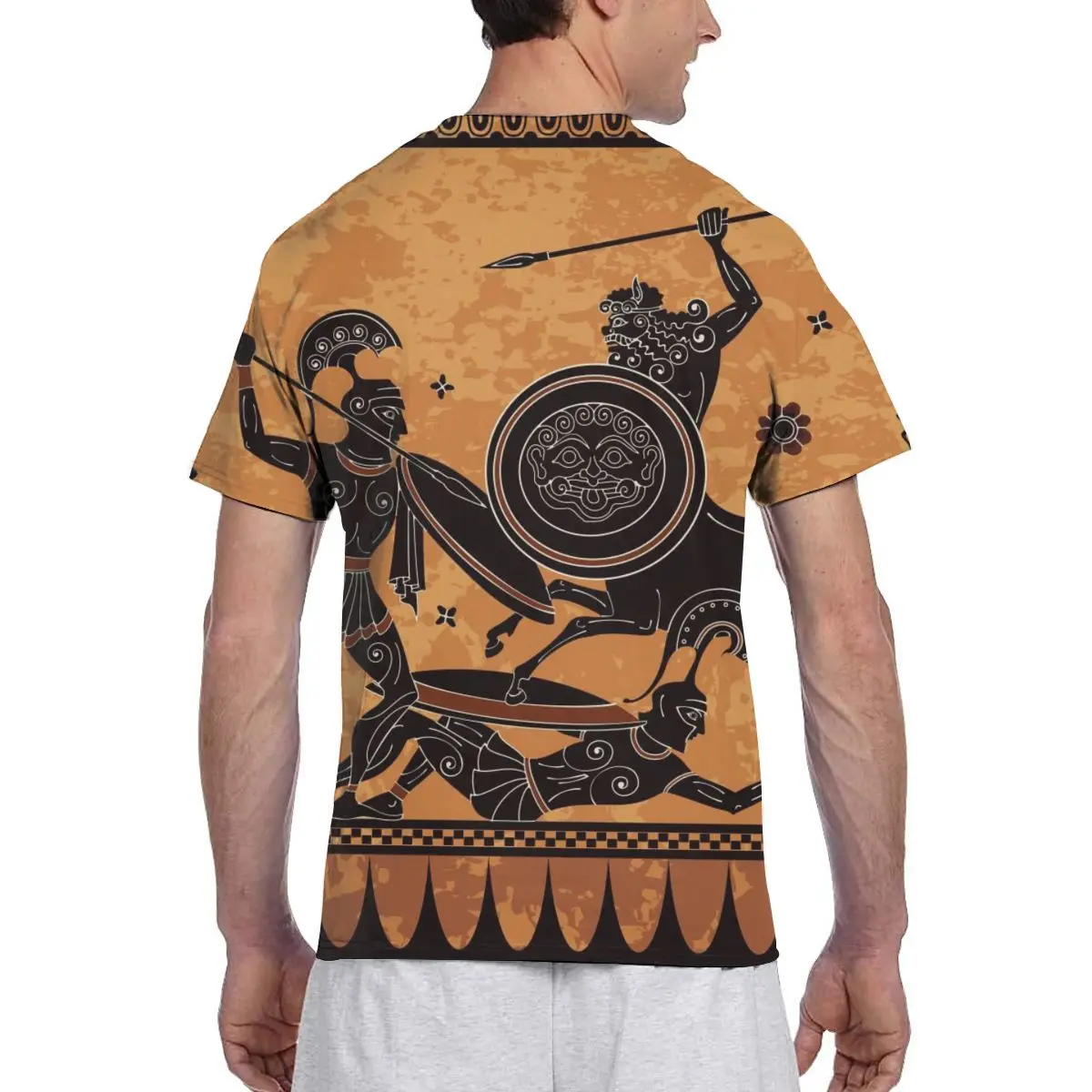 Antični Grčiji Bojevnik Modni T-shirt Moški 2020 Poletje Posadke Vratu za Moške Tshirt Tee Majice