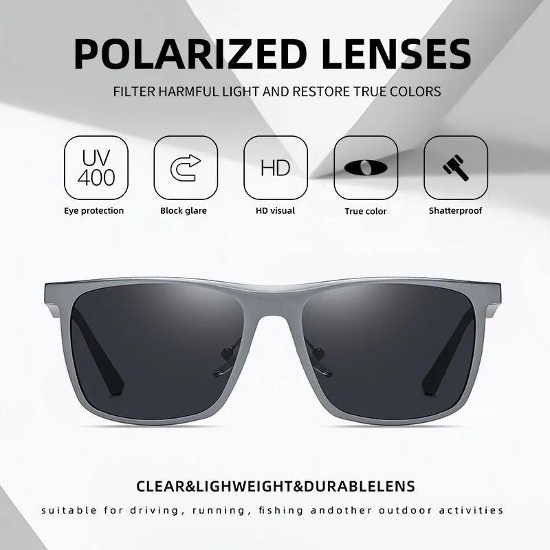 AOFLY Kvadratnih Aluminija, Magnezija Polarizirana sončna Očala Za Moške blagovne Znamke Design Anti-glare Moška Očala Za Vožnjo oculos masculino