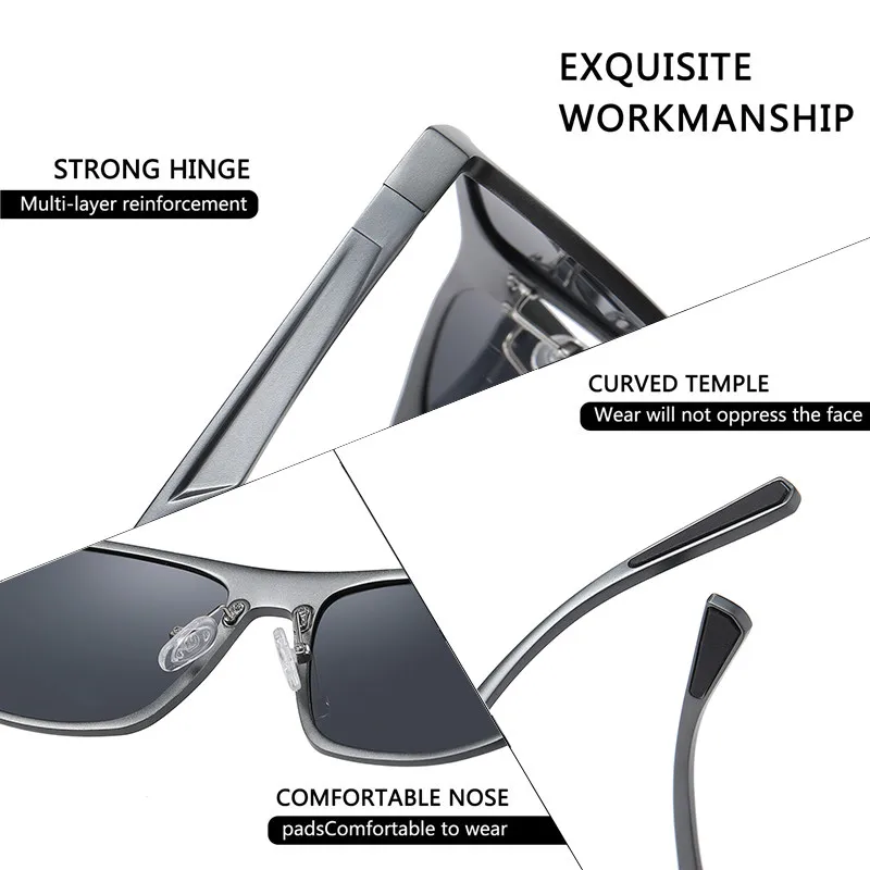 AOFLY Kvadratnih Aluminija, Magnezija Polarizirana sončna Očala Za Moške blagovne Znamke Design Anti-glare Moška Očala Za Vožnjo oculos masculino