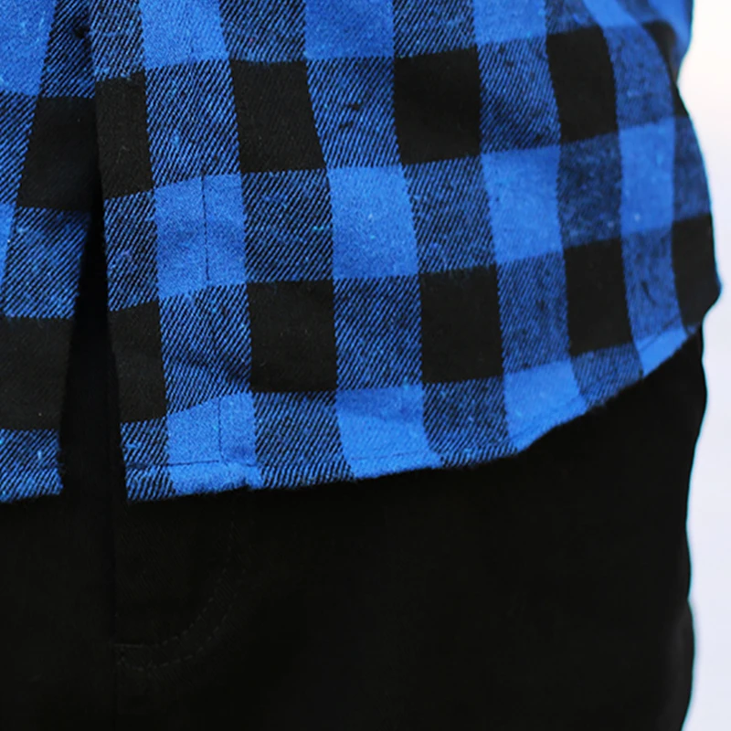 Aoliwen 2020 Selling Business Casual Men ' s Long Sleeved Majica Črna In Modra Kariran Slim Moda Moška Majica Velikost M-5Xl