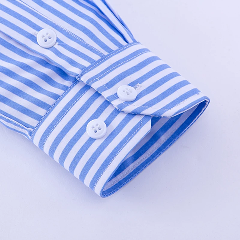 AOLIWEN blagovne znamke moških zdravje gubam odporne tkanine modre in belo črtasto majico business casual pomlad dolg rokav slim fit majica