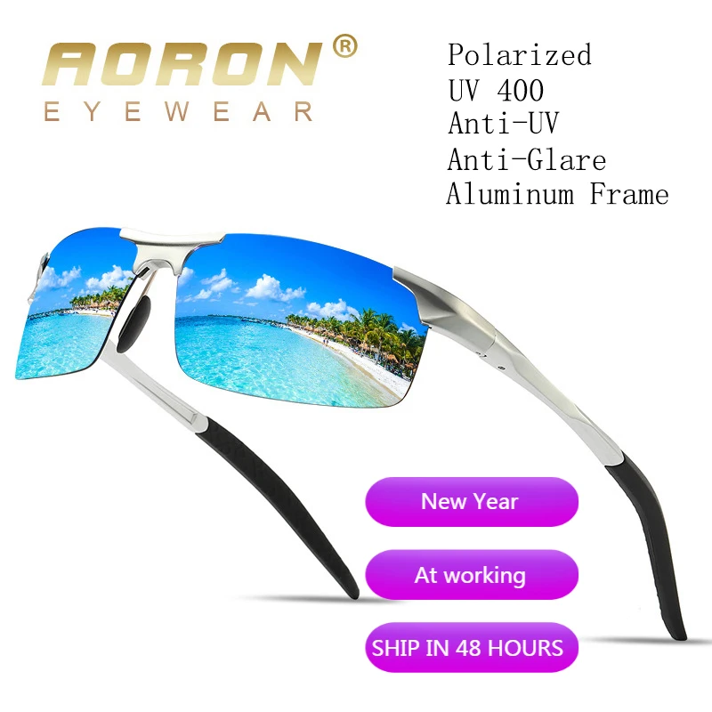 AORON Polarizirana sončna Očala Mens Klasičnih Športih na Prostem Vožnjo sončna Očala UV400 aluminijast Okvir Ogledalo Očala Goggle