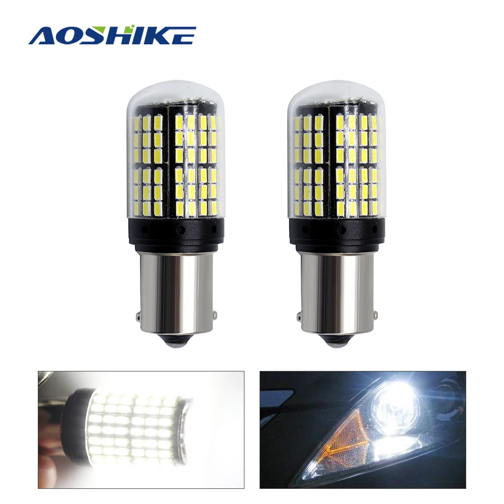 AOSHIKE 1PCS 2PCS 12V 24V 1156 LED Brez Hyper Flash 21W Žarnica Avto Obrniti Signal Svetlo Rumena/bela/ 3014 3600 Anti-strobe Dekodiranje