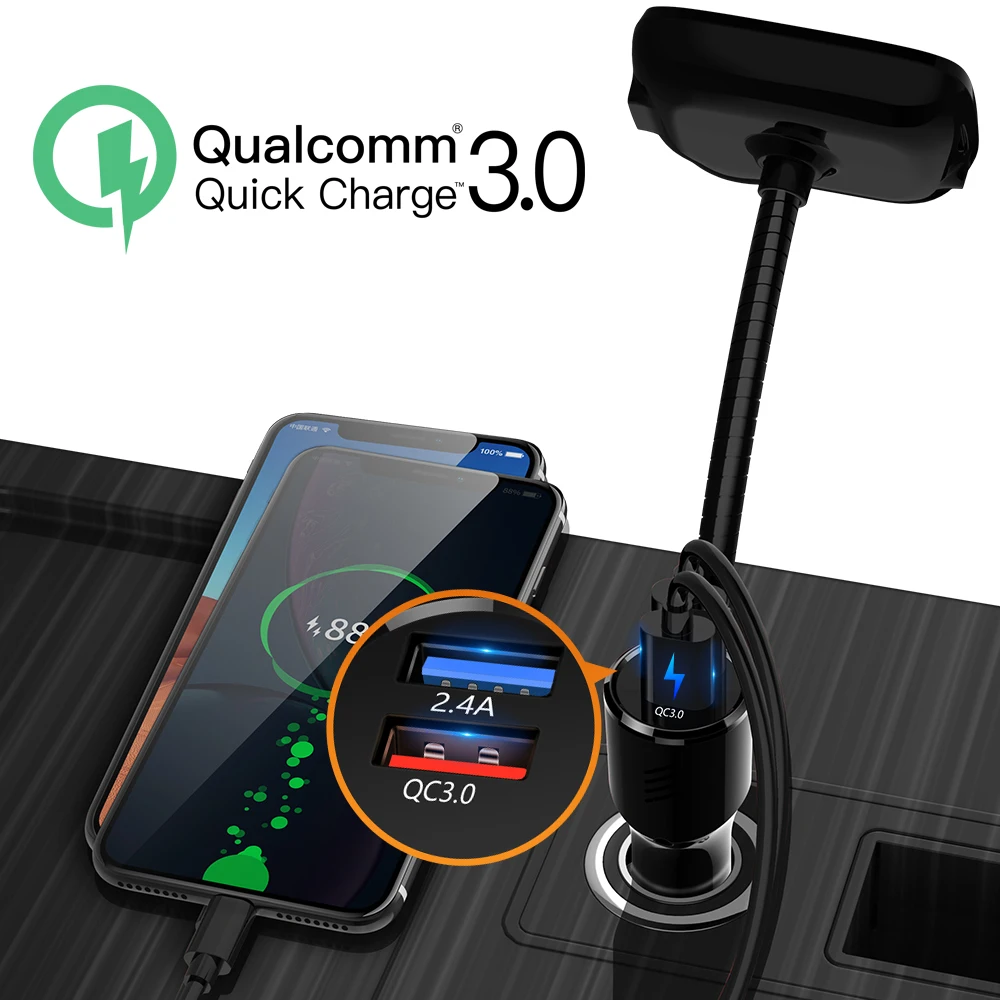 AOSHIKE Avto Bluetooth 5.0 FM Oddajnik kompletom za Prostoročno AUX BT Bluetooth Sprejemnik Mp3 Predvajalnik z QC 3.0 Hitro Adapter za Polnilnik