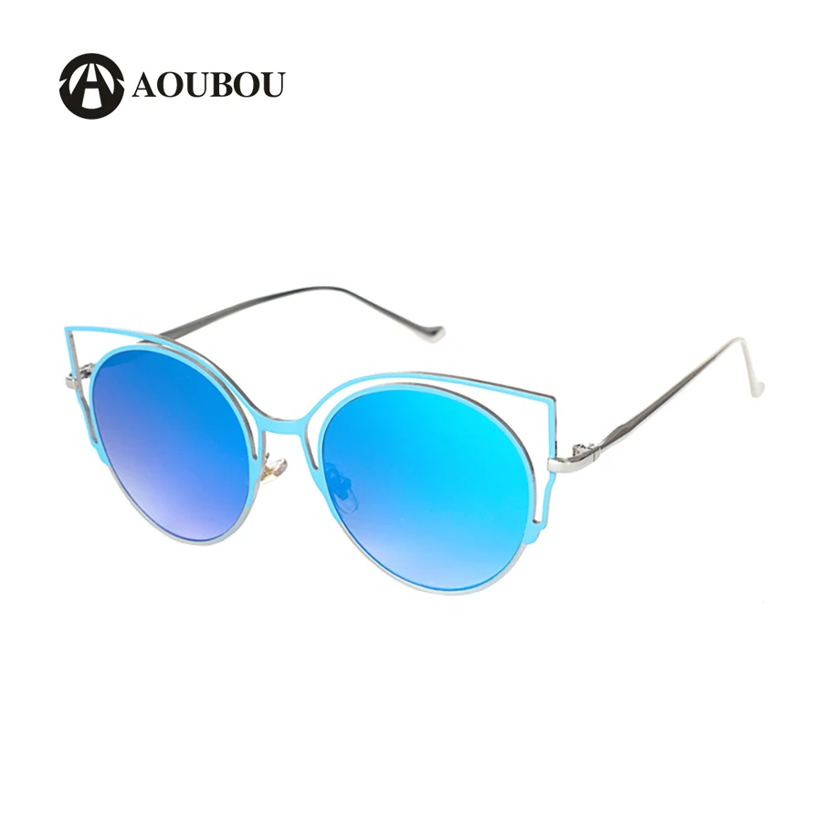 AOUBOU 2021 Nov Modni Oči Mačka sončna Očala Ženske Belem Okvirju Gradient Vožnjo sončna Očala UV400 Odtenek Gafas De Sol Mujer 7115