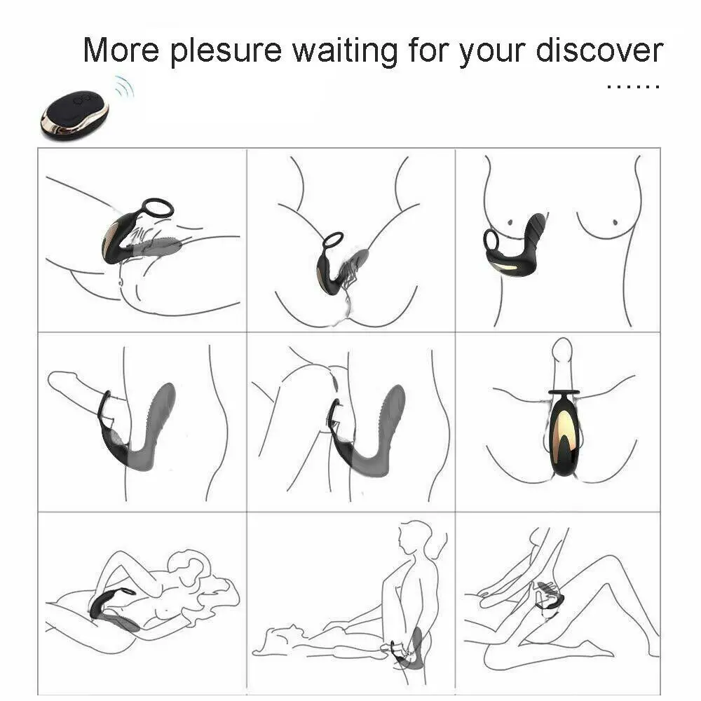 APHRODISIA Brezžični Daljinski Moški Prostate Massager Silikonski Analni Butt Plug Vibrator Z Cockring 10 Hitrost Spolnih Igrač za Moške