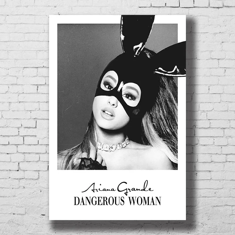 Ariana Grande Glasbe je Pevka Plakat Črno in Belo Steno Umetnosti Platno, Tisk Slikarstvo Dekoracijo Sliko za Ozadje, Dnevna Soba Dekor