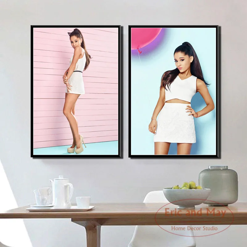 Ariana Grande Pop Glasbe, Star Pevec Platno Slikarstvo Plakatov In Fotografij Stenske Slike Za Dnevno Sobo Art Plakat Domu Dekorativni