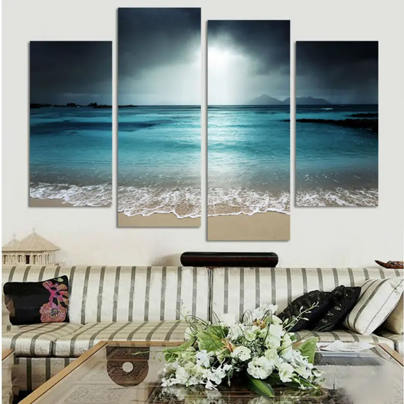 ArtSailing 4 plošči platno umetnosti, morje, plaža val seascape slikarsko Platno wall art doma dekoracijo slike za dnevno sobo cu-016