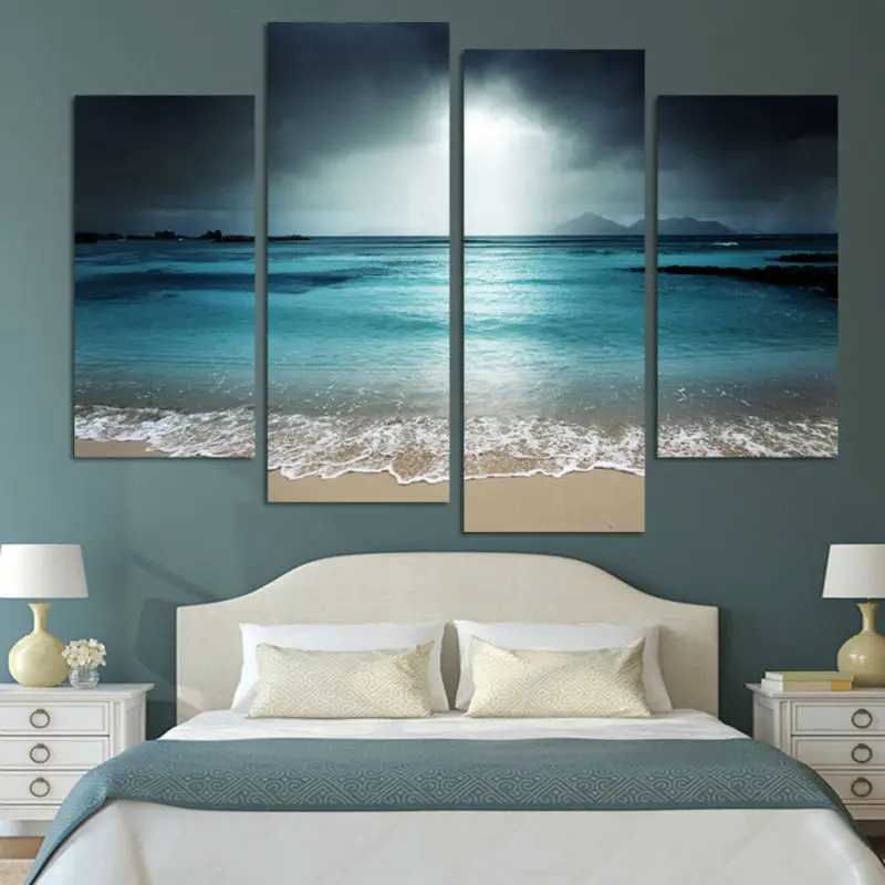 ArtSailing 4 plošči platno umetnosti, morje, plaža val seascape slikarsko Platno wall art doma dekoracijo slike za dnevno sobo cu-016