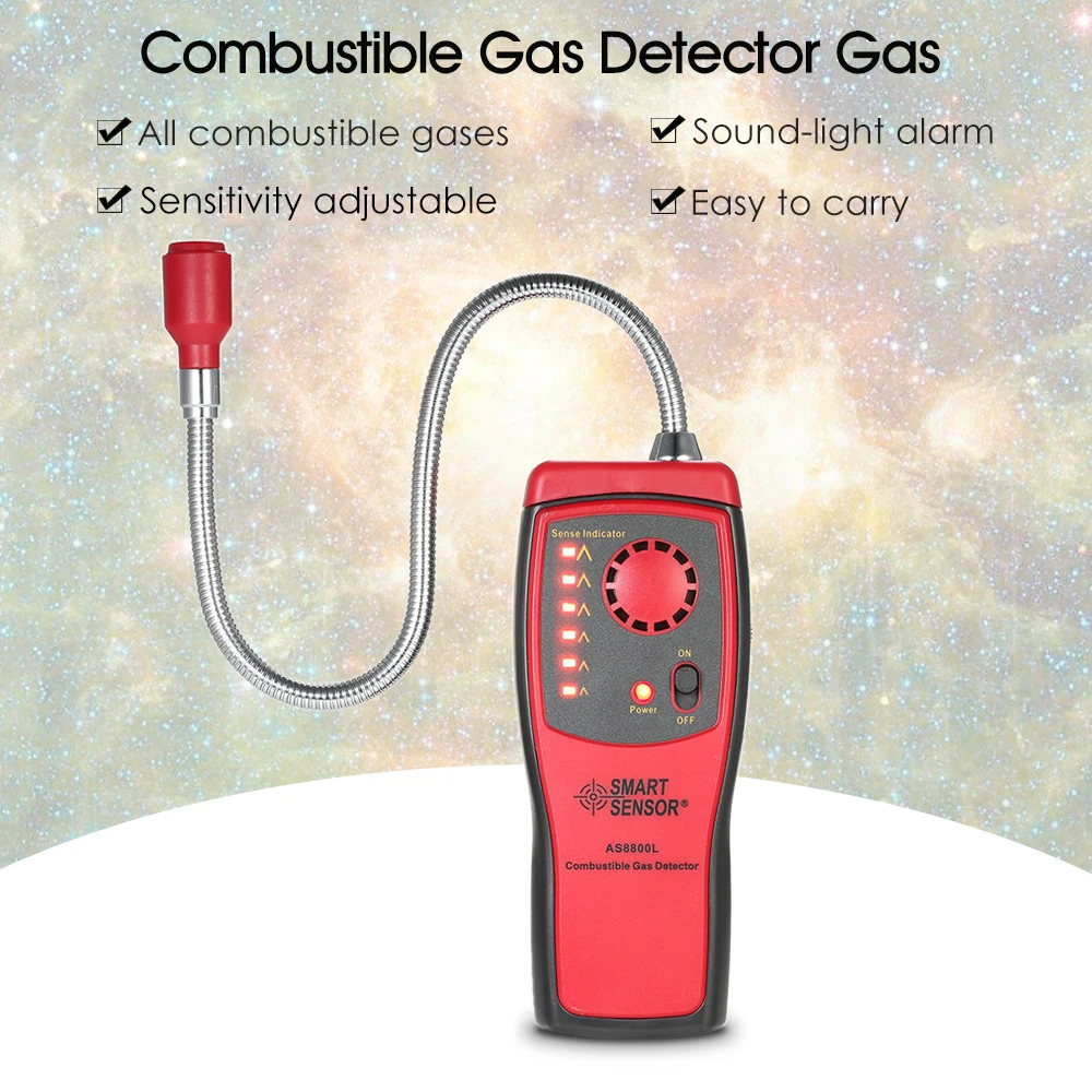 AS8800L Plinski Analizator Gorljivih plinov detektor vrata vnetljive naravnih Uhajanja plina Lokacijo Določiti meter Tester Zvok, Svetloba Alarm