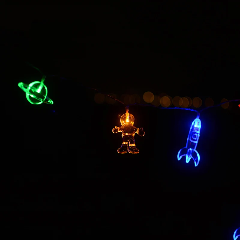 Astronavt tematskih Otroci Stranka rojstni dan okraski vesoljsko Ladjo raketa nlp LED luči Pisane luči Domov stranke dekor Zunanji prostor