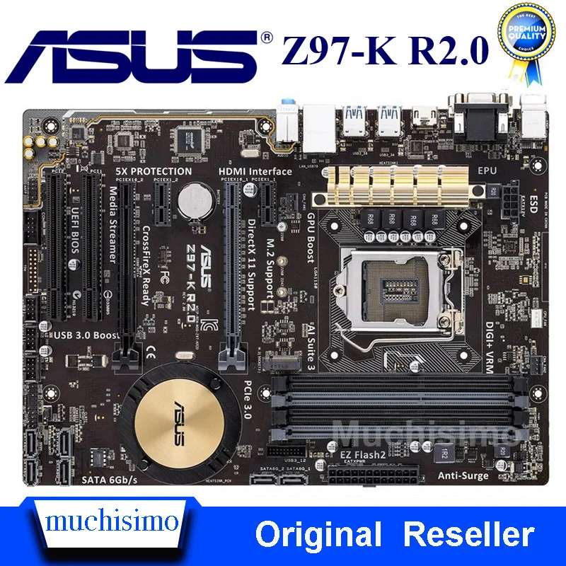 ASUS Z97-K R2.0 Original Mainboard 1150 LGA Z97 K R 2.0 DDR3 i7 i5, i3 PROCESOR 32 G SATA3 USB2.0 UBS3.0 Z97 Desktop Motherboard Uporablja