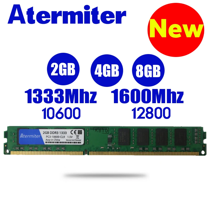 Atermiter 8GB DDR3 1600Mhz PC3 1866Mhz 1333 RAM Namizni RAČUNALNIK DIMM Pomnilnik RAM 240 nožice, 4 GB, 8 G 4G Heatsink 1866 1600 1333 RX 580