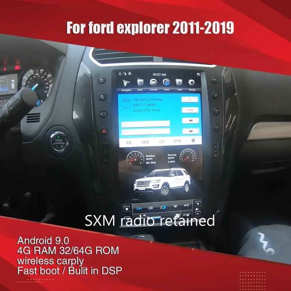Aucar Tesla je 13,6 cm Za ford Explorer Android multimedijski avtoradio Za ford Explorer 2011-2019 GPS Navigacija Stereo autoradio