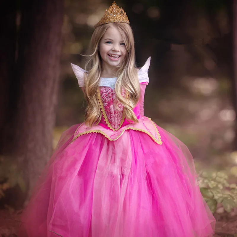 Aurora Dekle Obleko Trnuljčica Pustni Kostum Za Dekleta Princesa Rose Cosplay Kostume Otrok Halloween Rojstni Frocks