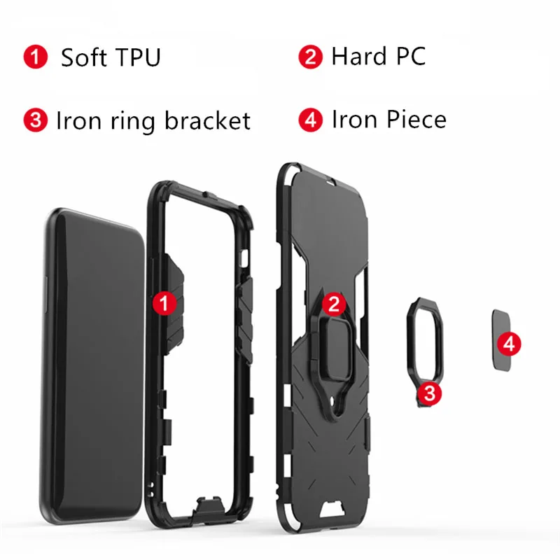 Auroras Shockproof Oklep Primeru Za Xiaomi Poco X3 NFC Primeru Prst Prstan Magnetizem Imetnik Primeru Za Pocophone X3 Pokrov