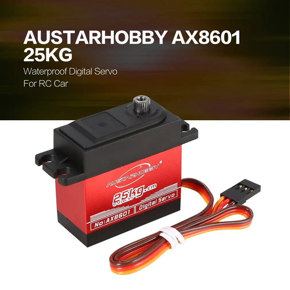 AUSTARHOBBY AX8601 4.8-6.0 V 25 KG 0.15 sekund / 60 stopinj nepremočljiva navora polno kovinski gear digitalni servo za RC avto deli