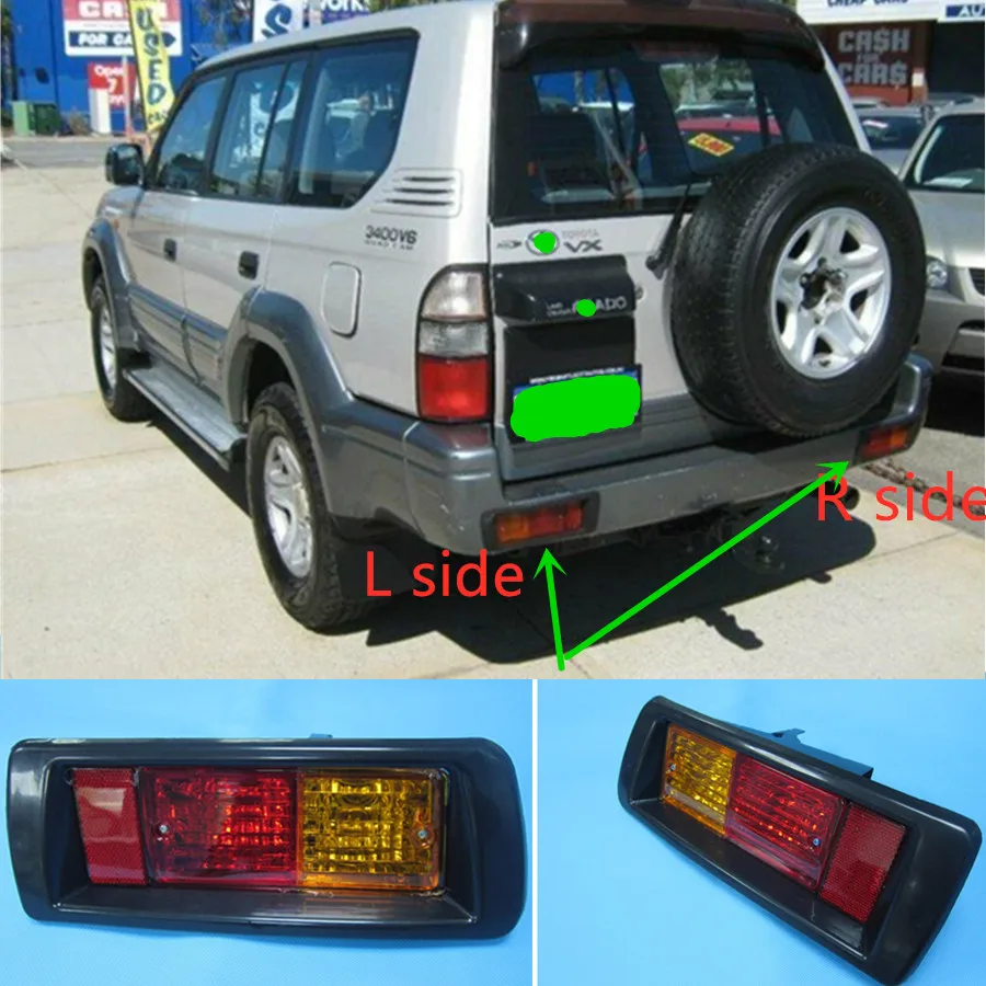 Auto nadomestne dele telesa zadnji odbijač reflektor svetilka za Toyota Land Cruiser 90 RZJ95 RZJ90 VZJ95 KZJ95 leta 1996 do 2008