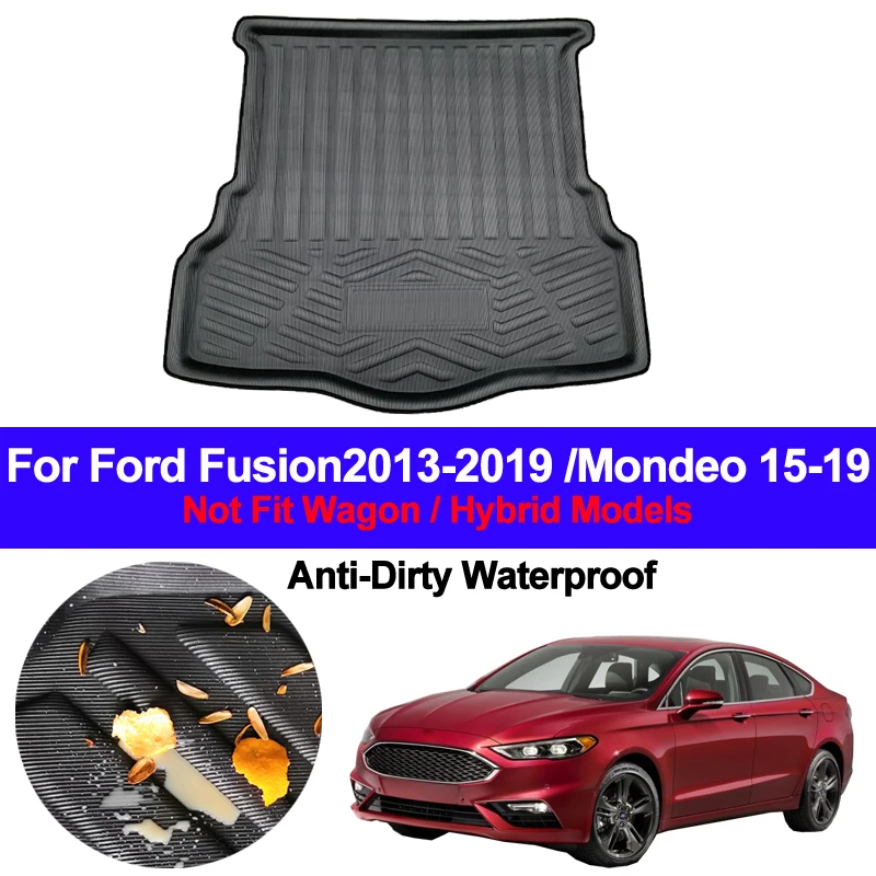 Auto Zadaj Boot Tovora Linijskih Pladenj Trunk Prtljage Tla Preproga Mat Preproge Tipke Za Ford Fusion 2013 - 2017 2018 2019 Mondeo-19