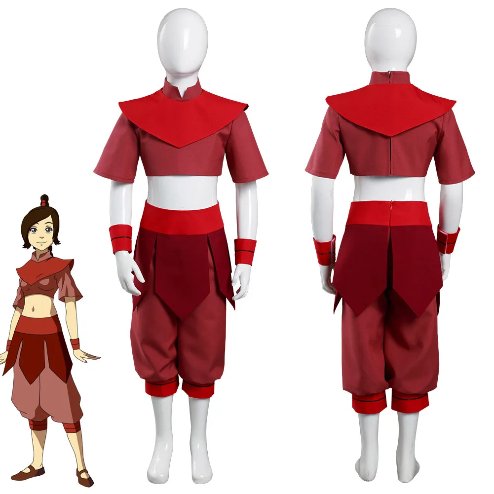Avatar: The Last Airbender Ty Lee Cosplay Kostum Otroci Childern Top, Hlače, Obleke Halloween Carnival Obleko
