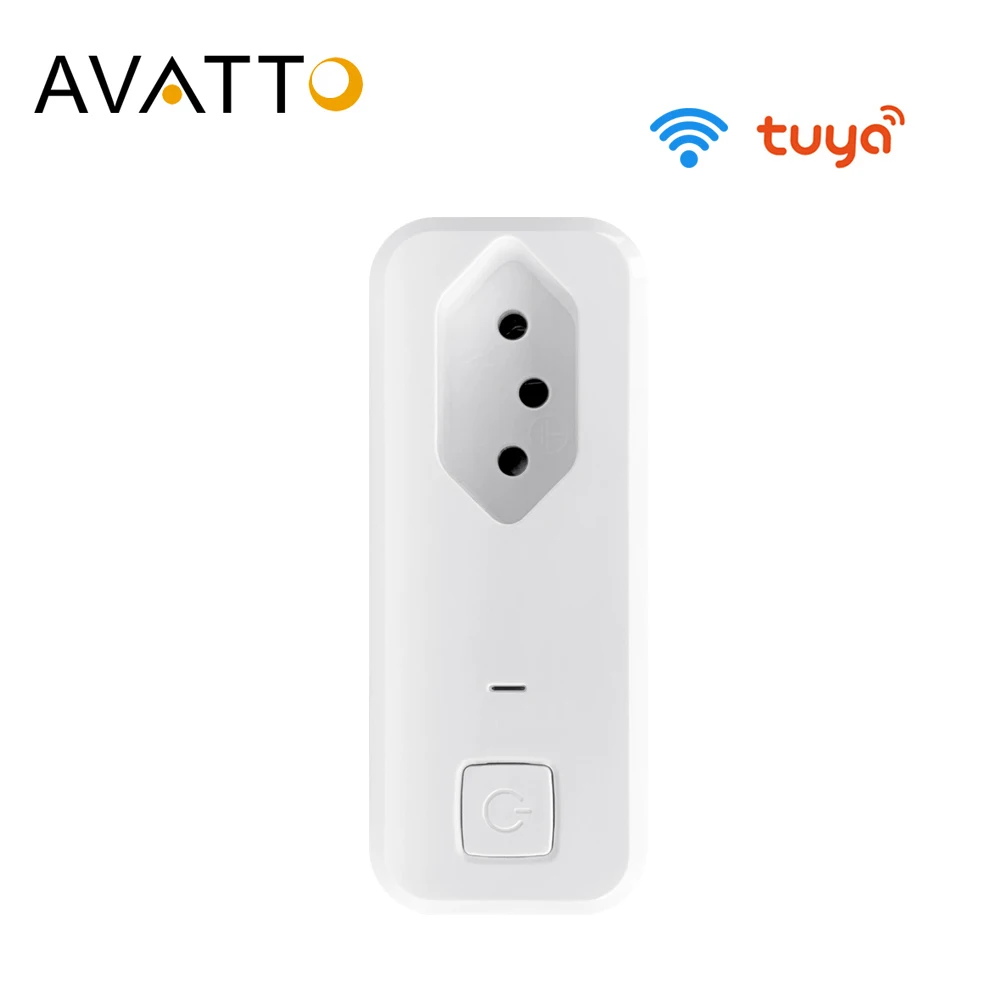 AVATTO Tuya 10A Brazilija Standard WiFi Smart Vtič , Smart Življenje APP Remote Pametna Vtičnica Telefonski Dela za Google Doma, Alexa Echo